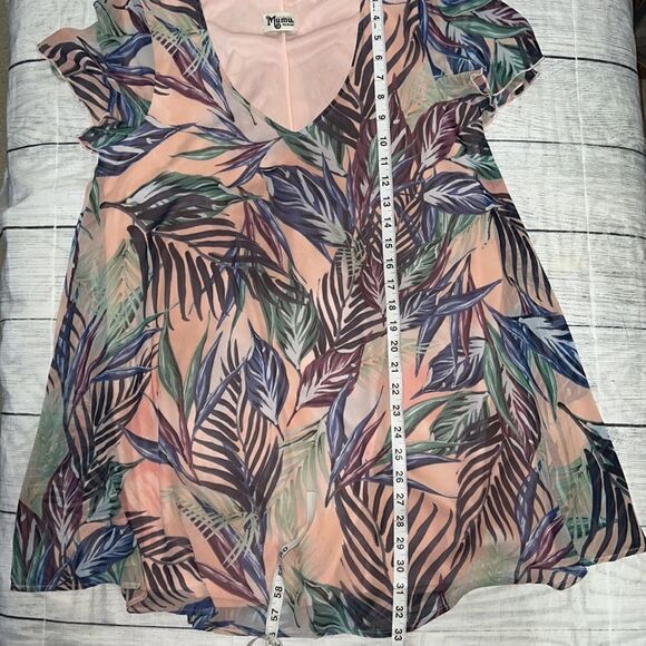 Show Me Your Mumu SMYM Kylie Mini Dress in Palm Funday V-Neck Tropical sz M - Picture 5 of 7